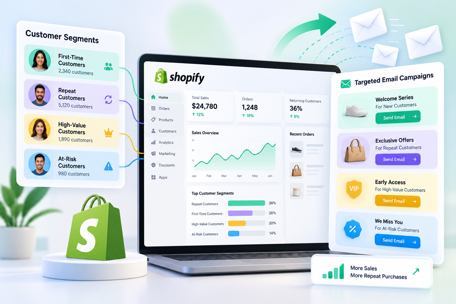 Shopify customer segmentation strategies for email marketing and repeat purchases
